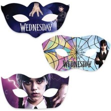 Parti Show Wednesday Addams Kağıt Maske 6 Adet