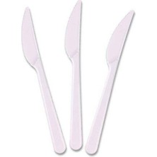 Parti Show Beyaz Plastik Bıçak Lüks (25 Adet)