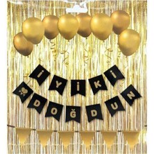 Parti Show Iyi Ki Doğdun Yazısı Siyah Üzeri Gold Yaldızlı