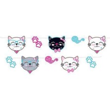 Parti Show Miss Cat Kedi Dekoratif Banner Pırıltılı 250 cm