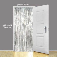 Parti Show Işıltılı Duvar ve Kapı Perdesi Gümüş 90*200 cm
