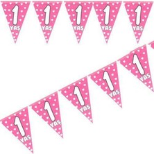 Parti Show 1 Yaş Flama Bayrak Pembe (2 M)