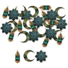 Parti Show Ramazan Ay Yıldız Kandil Masa Konfetisi (Yeşil) 30 Adet