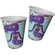 Parti Show Pırıltılı Deniz Kızı Bardak (8 Adet)