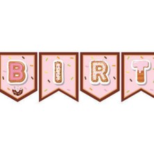 Parti Show Donut Temalı Happy Birthday Yazısı 190 cm