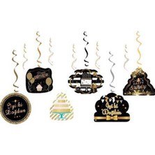 Parti Show Iyi Ki Doğdun Asmalı Tavan Süsü Gold (6 Adet)