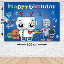 Parti Show Robot Doğum Günü Afişi Fotosuz 70*100 cm