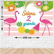 Parti Show Flamingo Ananas Doğum Günü Afişi 70*100 cm