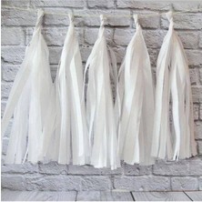 Parti Show Beyaz Püskül Süs 5'li