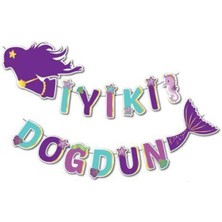 Parti Show Deniz Kızı Şeklinde Iyi Ki Doğdun Yazısı 120 cm