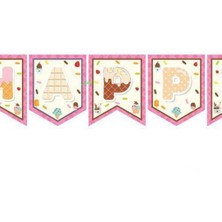 Parti Show Dondurma Temalı Happy Birthday Yazısı 190 cm