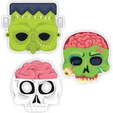 Parti Show Korkunç Halloween Cadılar Bayramı Kağıt Maske 6 Adet