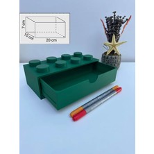 LEGO Tasarımlı Mini Çekmece 4x2 Masaüstü Düzenleyici Dekoratif Saklama Kutusu