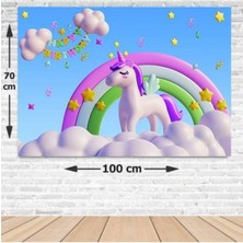 Parti Show Unicorn Doğum Günü Parti Afişi 70*100 cm