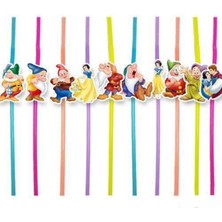 Parti Show Pamuk Prenses ve Yedi Cüceler Pipet 10 Adet