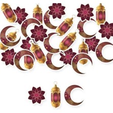 Parti Show Ramazan Ay Yıldız Kandil Masa Konfetisi Bordo 30 Adet