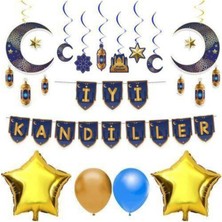 Parti Show Iyi Kandiller Ramazan Mavi Dekor Seti 8 Parça