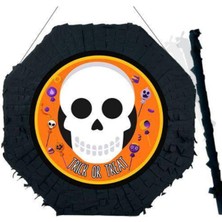 Parti Show Cadılar Bayramı Iskeleti Şaka Mi? Şeker Mi? Pinyata 42 cm Sopası