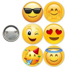Parti Show Gülenyüz Parti Rozeti Emoji 6 Adet