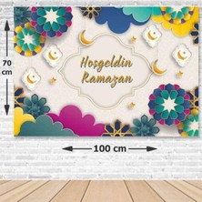 Parti Show Hoş Geldin Ramazan Afiş Renkli Çiçekli 70*100 cm