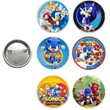 Parti Show Sonic Boom Hediyelik Parti Rozeti (6 Adet)