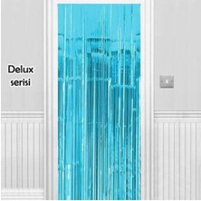Parti Show Işıltılı Duvar ve Kapı Perdesi Açık Mavi 90X200 cm