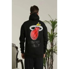 Giyim Center Erkek Kapşonlu Baskılı Sweetshirt - Siyah