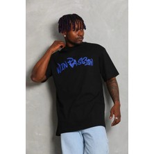 Giyim Center Erkek Baskılı Bisiklet  kısa Kol Yaka - Siyah