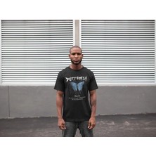 Giyim Center Erkek Bisiklet Yaka Baskılı Kısa Kol T-Shirt - Siyah