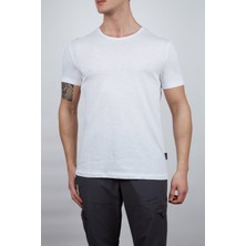 Alpinist Erkek Tişört - Pamuklu Spor Tişört - Basic - Beyaz (600400)