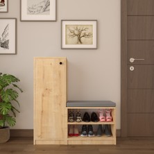 Asra Trend Lüks Kapaklı Oturma Puflu Ayakkabılık Düzenleyici %100 MDF Çok Amaçlı Dolap A12