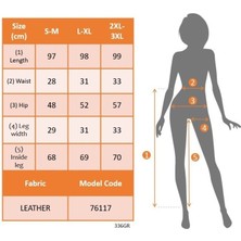 Amara Boutique Kadın Paçası Lastikli Cep Detaylı Deri Tayt