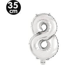 Parti Show 8 Rakam Folyo Balon Gümüş (35 Cm)