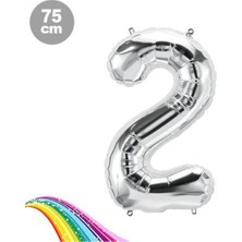 Parti Show 2 Sayı Folyo Balon Gümüş (75 Cm)