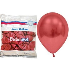 Parti Show 50 Adet - 12'' Krom Kırmızı Balon 30 cm