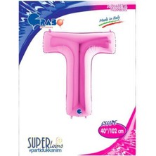 Parti Show T - Harf Folyo Balon Pembe (100 Cm)