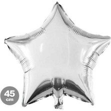 Parti Show Yıldız Folyo Balon Gümüş Gri (45 Cm)