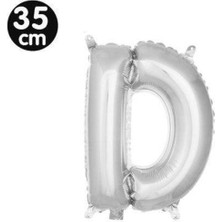 Parti Show D - Harf Folyo Balon Gümüş (35 Cm)