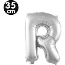 Parti Show R - Harf Folyo Balon Gümüş (35 Cm)