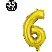 Parti Show 6 Rakam Folyo Balon Gold (35 Cm)
