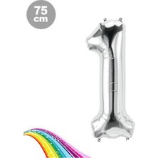 Parti Show 1 Sayı Folyo Balon Gümüş (75 Cm)