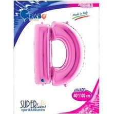 Parti Show D - Harf Folyo Balon Pembe (100 Cm)