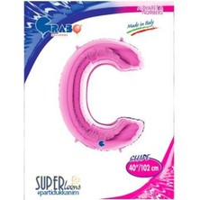 Parti Show C Harf Folyo Balon Pembe (100 Cm)
