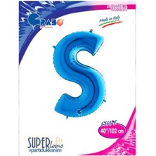 Parti Show S - Harf Folyo Balon Mavi (100 Cm)