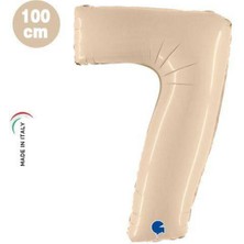 Parti Show 7 Rakam Folyo Balon Satin Krem (100X70 Cm)