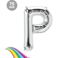 Parti Show P - Harfi Folyo Balon Gümüş (75 Cm)