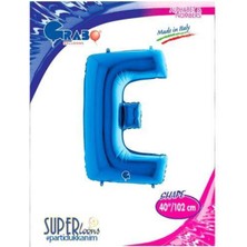 Parti Show E - Harf Folyo Balon Mavi (100 Cm)