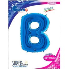 Parti Show B - Harf Folyo Balon Mavi (100 Cm)