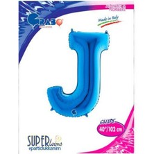 Parti Show J - Harf Folyo Balon Mavi (100 Cm)