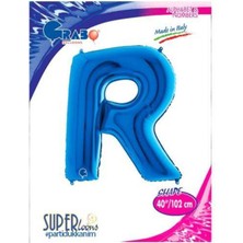 Parti Show R - Harf Folyo Balon Mavi (100 Cm)